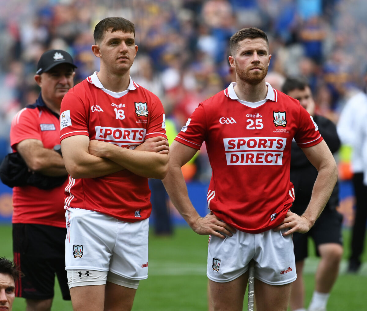 Disappointment for Ger Millerick and Conor Lehane. Picture: Eddie O'Hare Disappointment for Ger Millerick and Conor Lehane. Picture: Eddie O'Hare