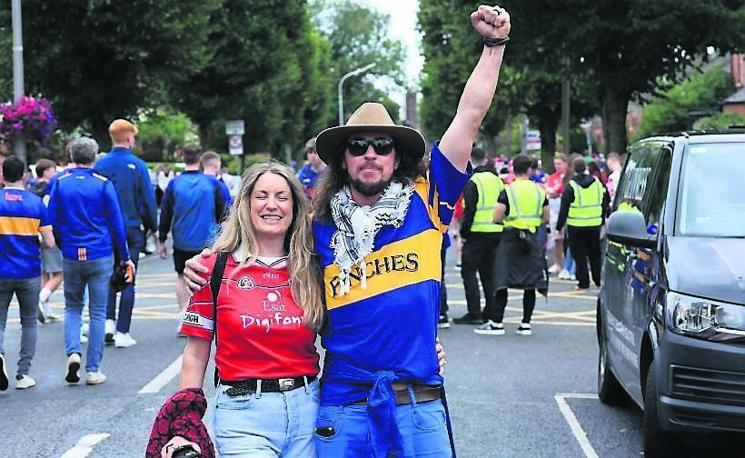 Fans Tadhg O'Rianin and Eimear O'Riain arriving for Cork vs Tipperary at Croke Park Dublin…..Pic Stephen Collins/Collins Photos