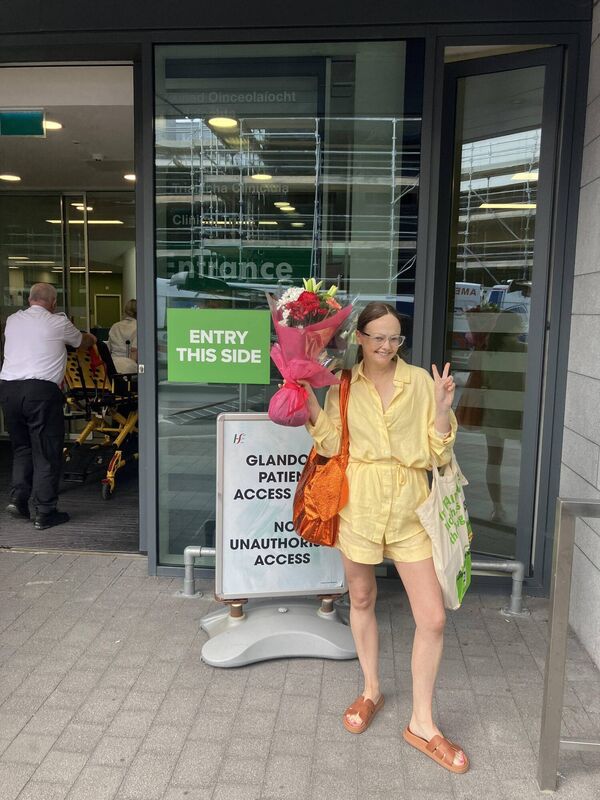 Helena after finishing her treatment. Helena after finishing her treatment.