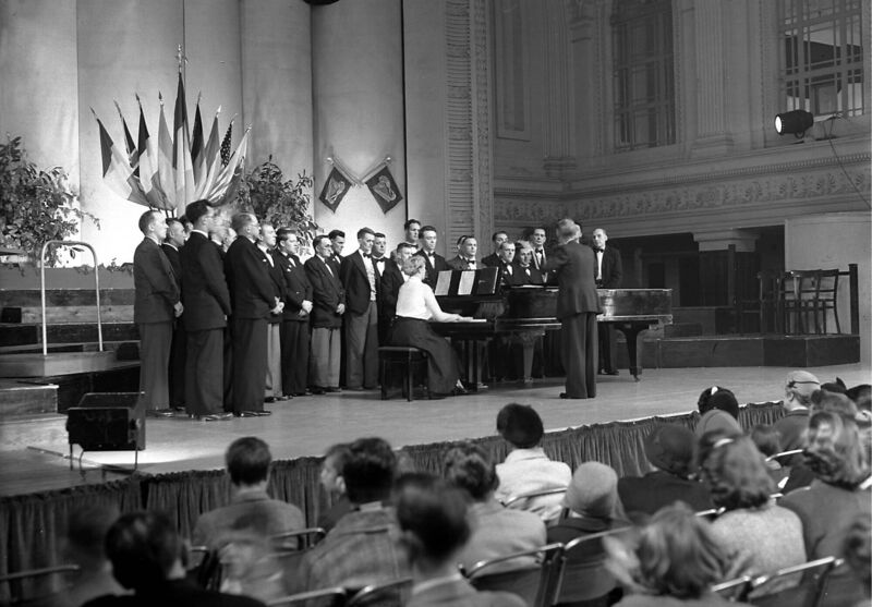 Performers at Cork International Choral Festival at City Hall, Cork, in 1955