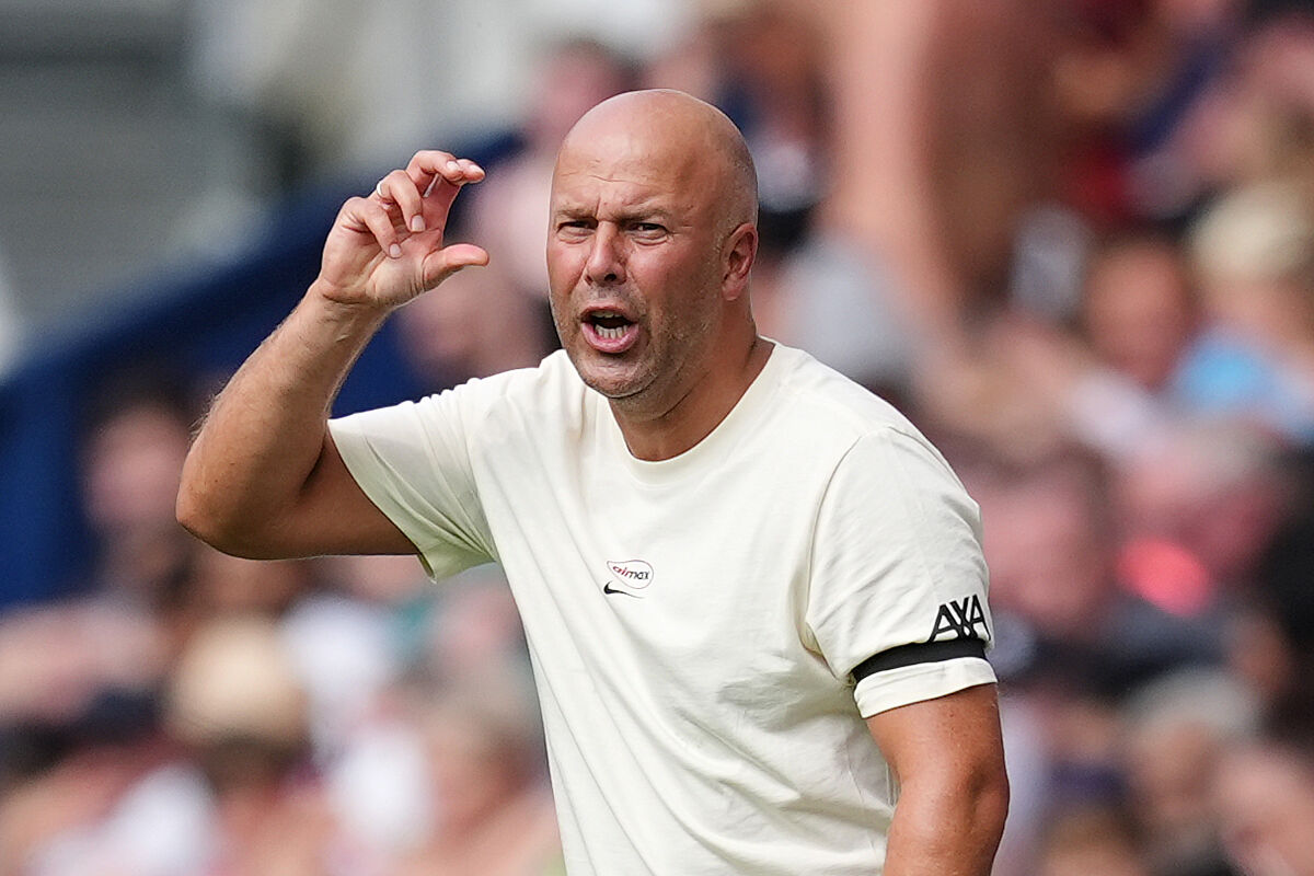 Liverpool manager Arne Slot gestures on the touchline during the pre-season friendly match at Deepdale Stadium, Preston. Picture: Martin Rickett/PA Wire Liverpool manager Arne Slot gestures on the touchline during the pre-season friendly match at Deepdale Stadium, Preston. Picture: Martin Rickett/PA Wire