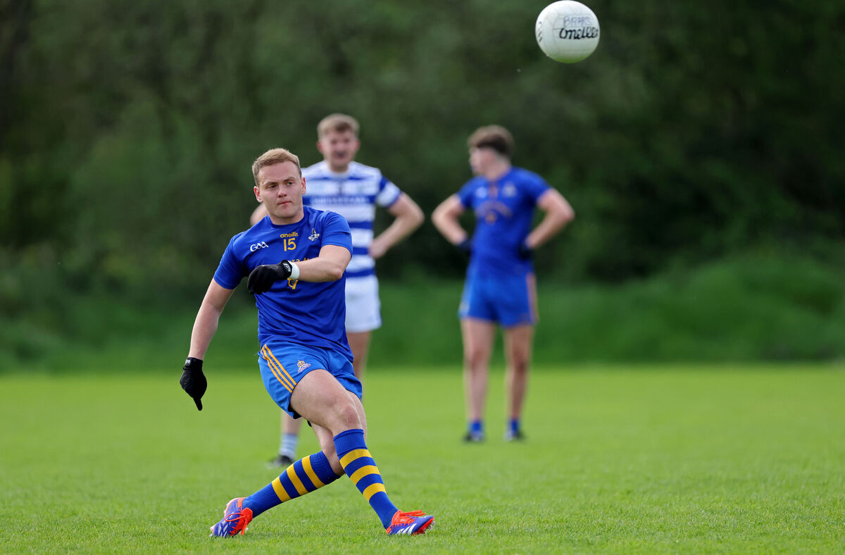  Steven Sherlock of St Finbarr's takes a 45 resulting in a point against Castlehaven this year. Picture: Jim Coughlan