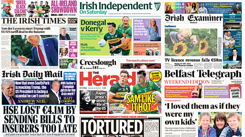 What the papers say: Saturday's front pages What the papers say: Saturday's front pages