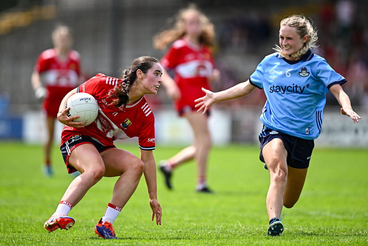 Laura Walsh of Cork in action against Hannah Murphy of Dublin. Picture: Seb Daly/Sportsfile