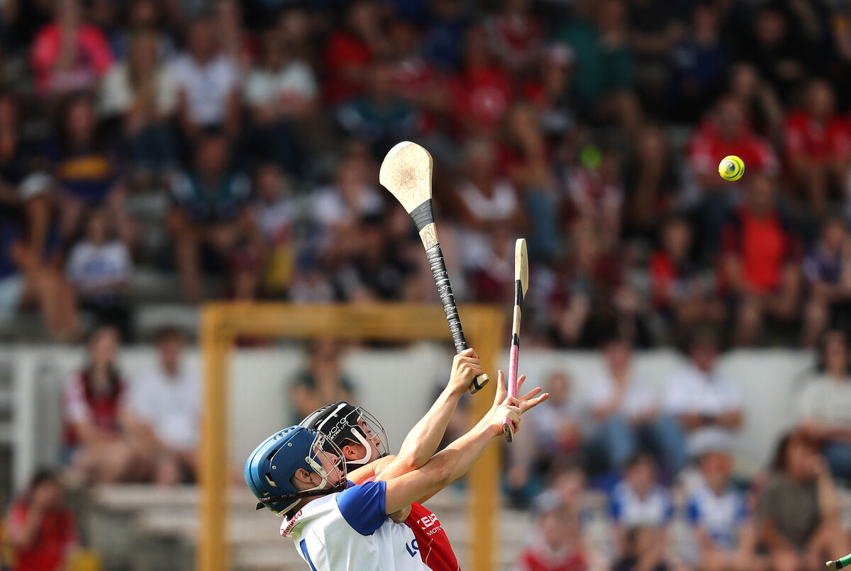Waterford's Vikki Falconer and Amy O’Connor of Cork contest a dropping ball. Picture: INPHO/Bryan Keane Waterford's Vikki Falconer and Amy O’Connor of Cork contest a dropping ball. Picture: INPHO/Bryan Keane
