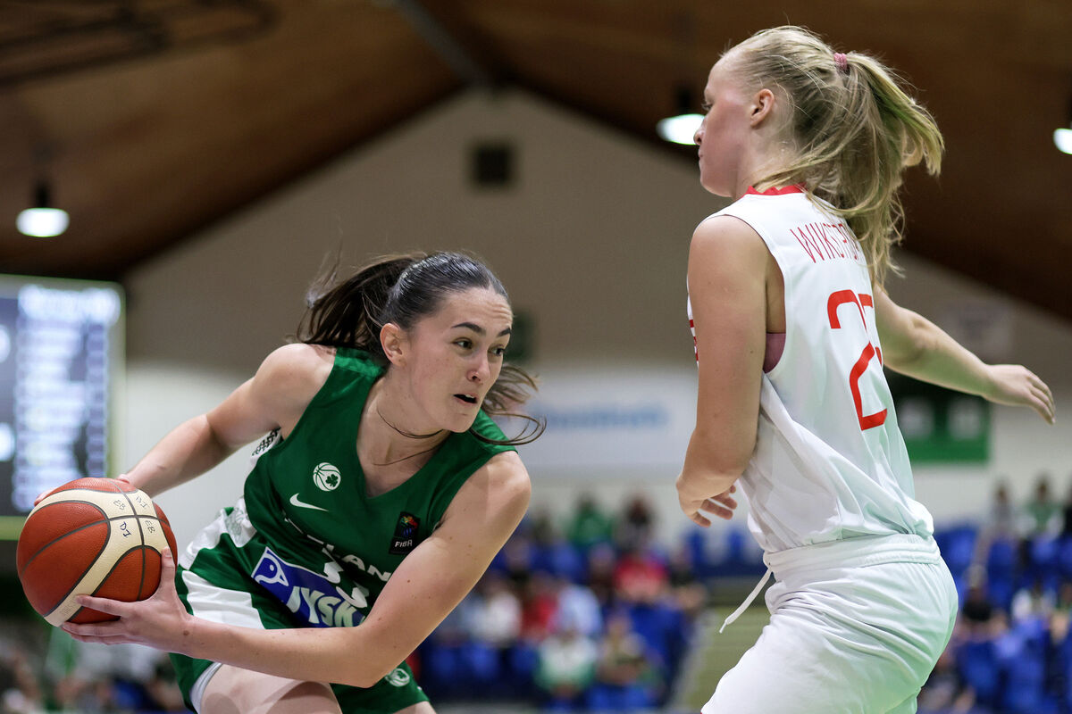 Ireland's Ella O’Donnell and Anna Hovig Wikstrøm of Norway in action. Picture: INPHO/Laszlo Geczo