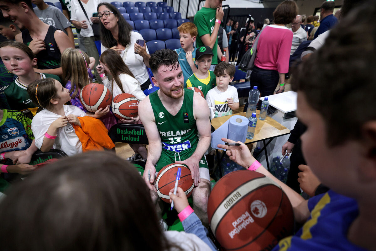 Ireland's Jordan Blount signs autographs after the game. Picture: INPHO/Laszlo Geczo