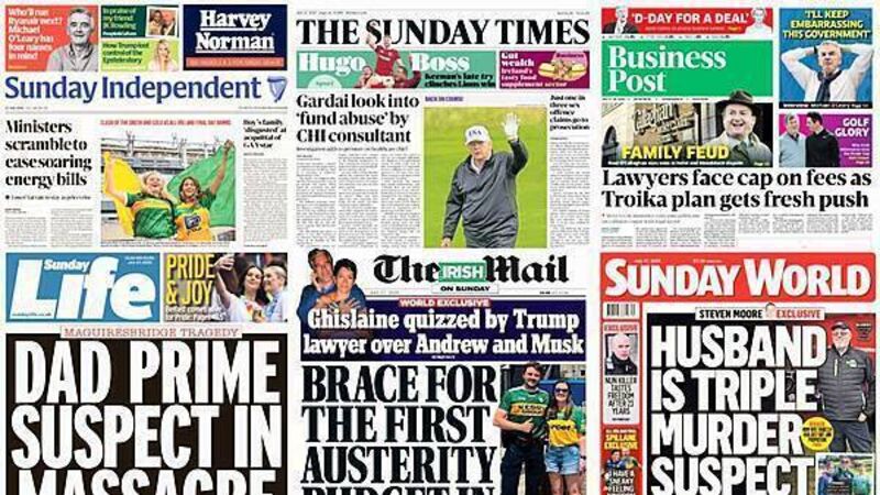 What the papers say: Sunday's front pages What the papers say: Sunday's front pages