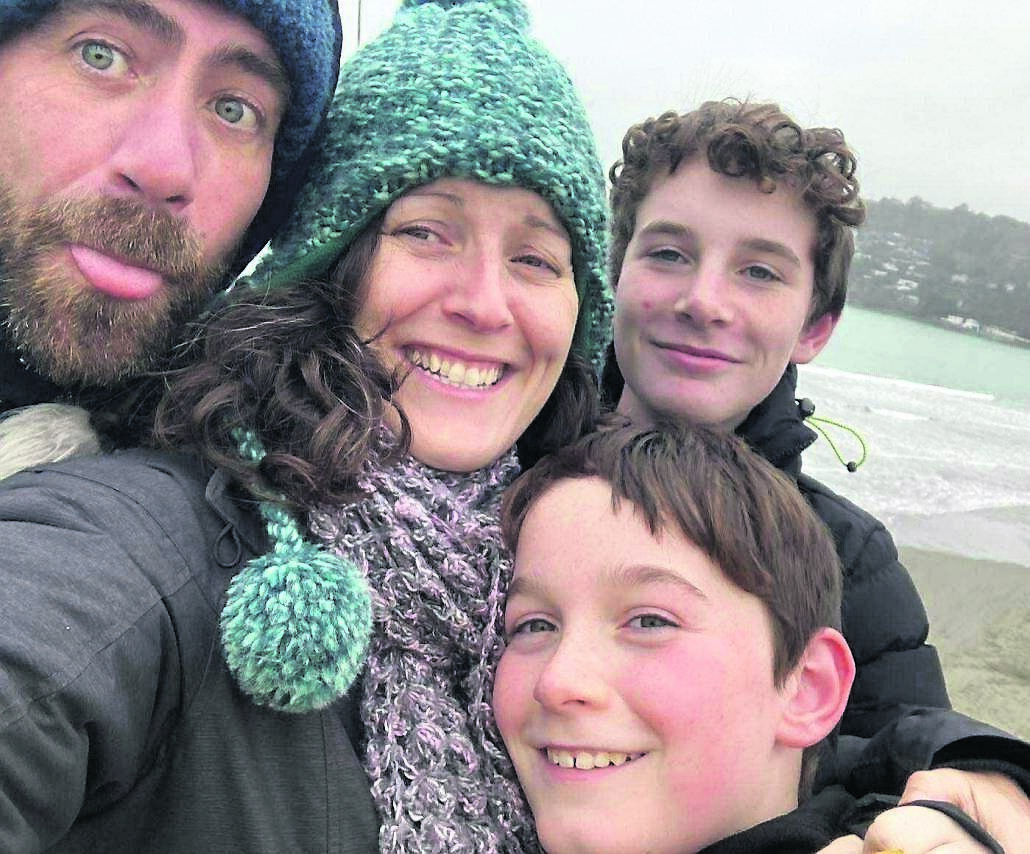 Sarah Philpott, from Ballyvolane, who has called Christchurch in New Zealand home for 13 years, with her partner Ray and her two sons, Elliot and Oliver.
