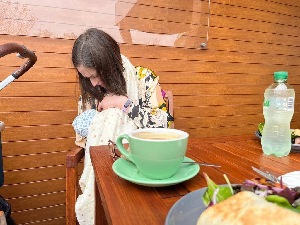 Margaret Donnellan breastfeeding her son, Ezra.