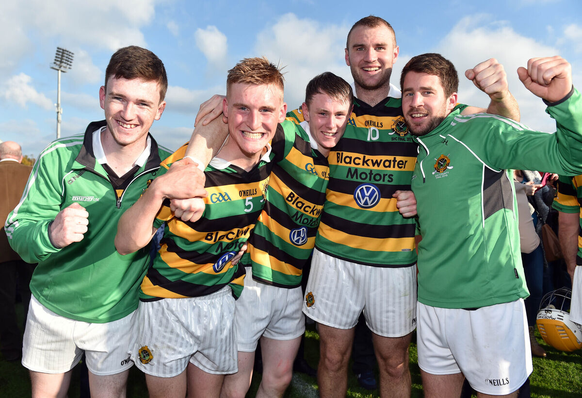 Dean Brosnan (10) celebrates with Glen Rovers team-mates after the 2015 county SHC final win over Páirc Uí Rinn. Picture: Eddie O'Hare