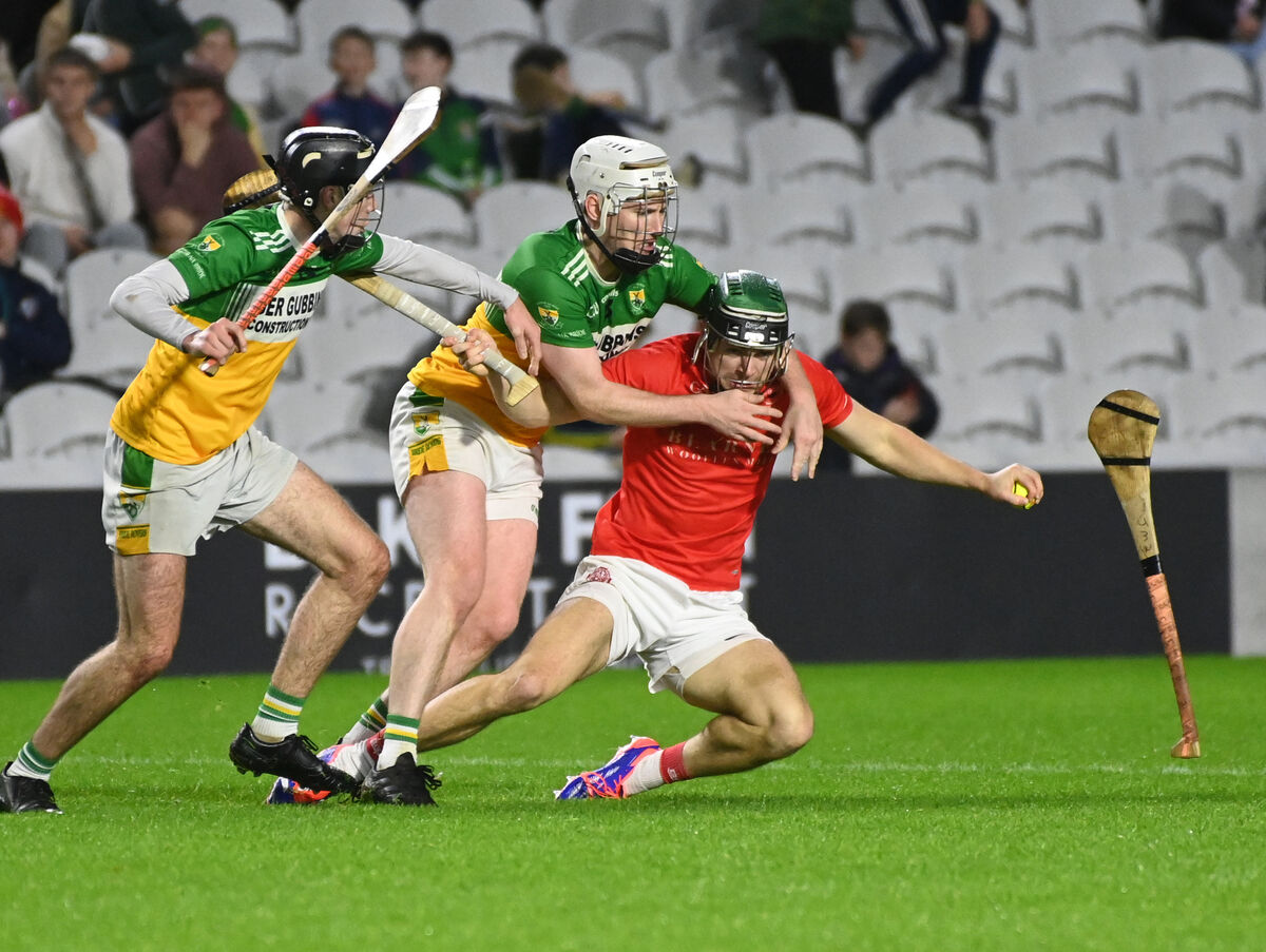 Blarney's Mark Coleman is tackled by Bride Rovers' Jason Mannix and Cormac O'Sullivan during last year's Co-op SuperStores SAHC semi-final at SuperValu Páirc Uí Chaoimh. Picture: Eddie O'Hare