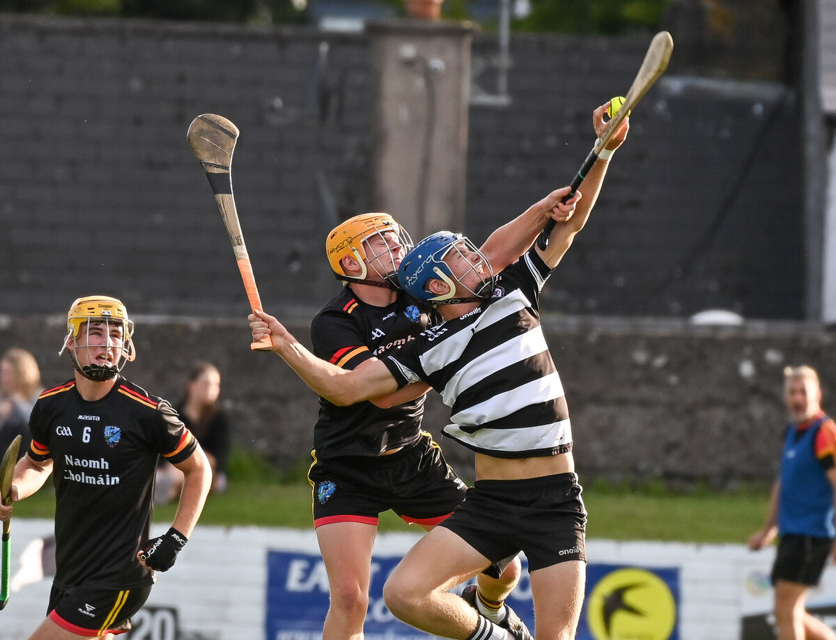  Midleton's Cian Stack battles with St Colman's Conor Gleeson. Picture: David Keane