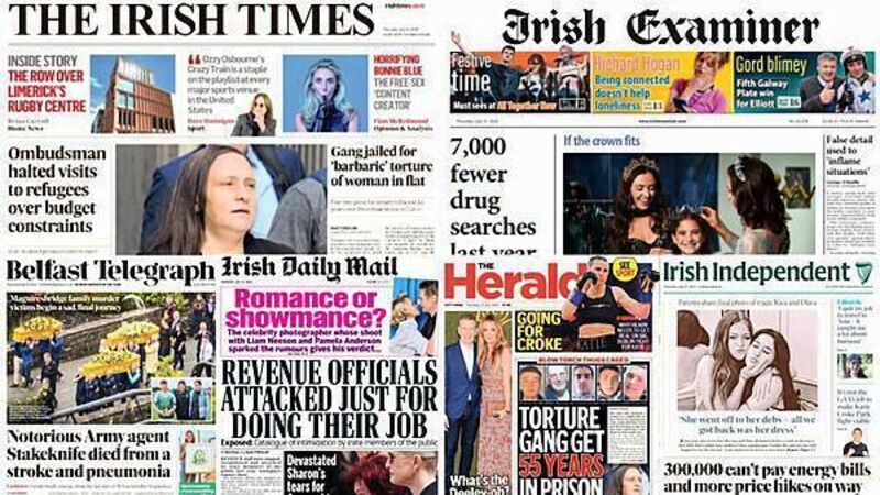What the papers say: Thursday's front pages What the papers say: Thursday's front pages