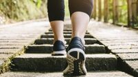 Woman walk step exercise outdoor sport shoe Trail Track