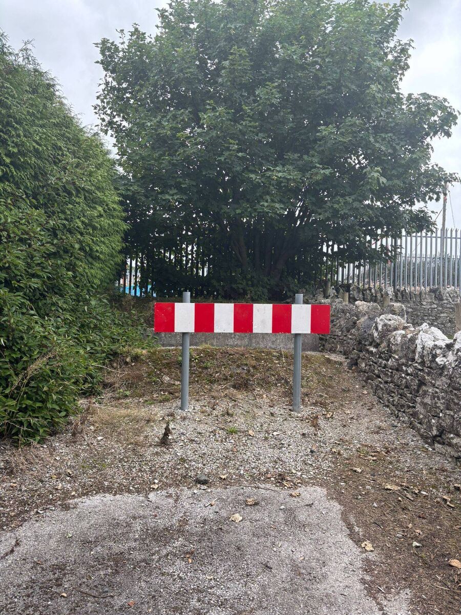 The now blocked-off road. The now blocked-off road.