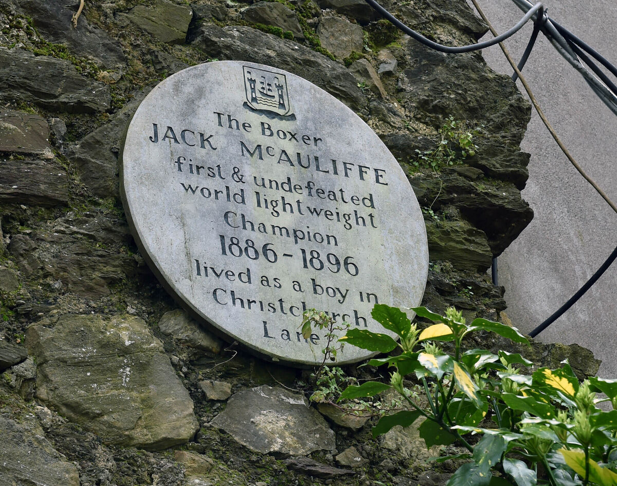 The Jack McAuliffe plaque at Bishop Lucey Park, Cork. Picture: Eddie O'Hare