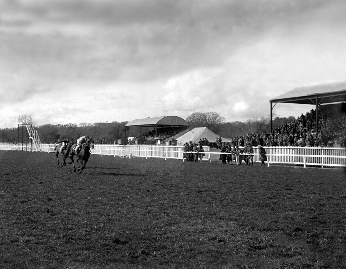 A tight finish at the old Mallow Racecourse in March, 1927. Winston Churchill, who died in 1965, never attended Mallow Races, which opened two years after the Irish Free State was founded.