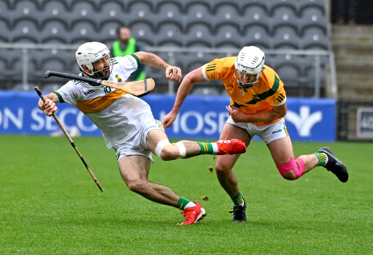 Cloughduv's William Ahern is fouled by Dungourney's Ryan Denny during the Co-Op SuperStores IAHC final in 2022. Picture: Eddie O'Hare Cloughduv's William Ahern is fouled by Dungourney's Ryan Denny during the Co-Op SuperStores IAHC final in 2022. Picture: Eddie O'Hare
