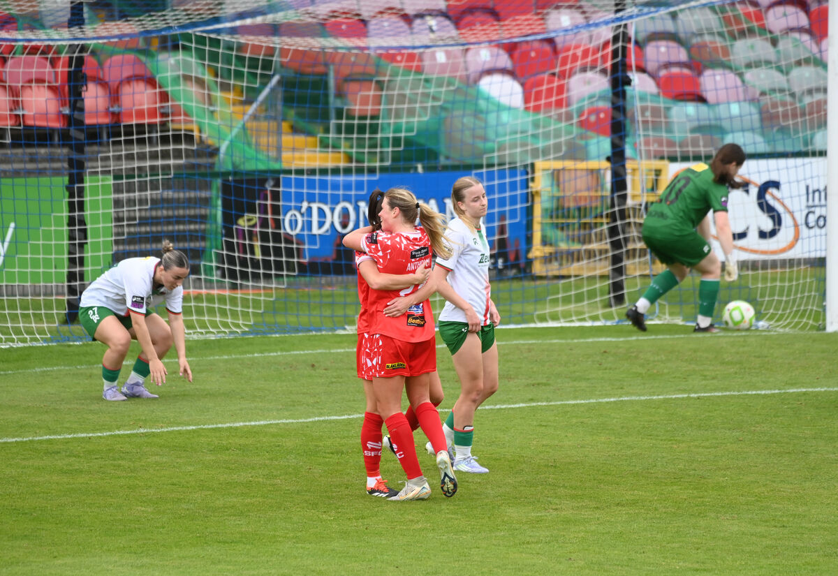 Shelbourne take the lead with a goal from Mackenzie Anthony at Turner's Cross. Picture: Larry Cummins Shelbourne take the lead with a goal from Mackenzie Anthony at Turner's Cross. Picture: Larry Cummins