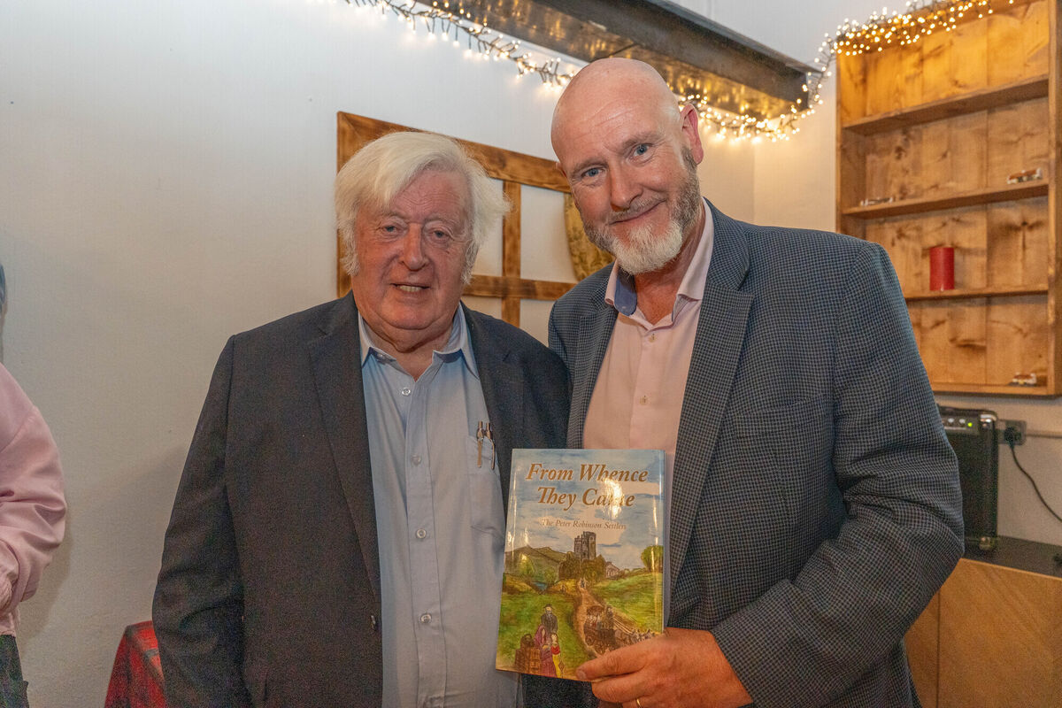 Christy Roche with North Cork based journalist Ralph Riegel who launched his book From Whence They Came.
                        
                    