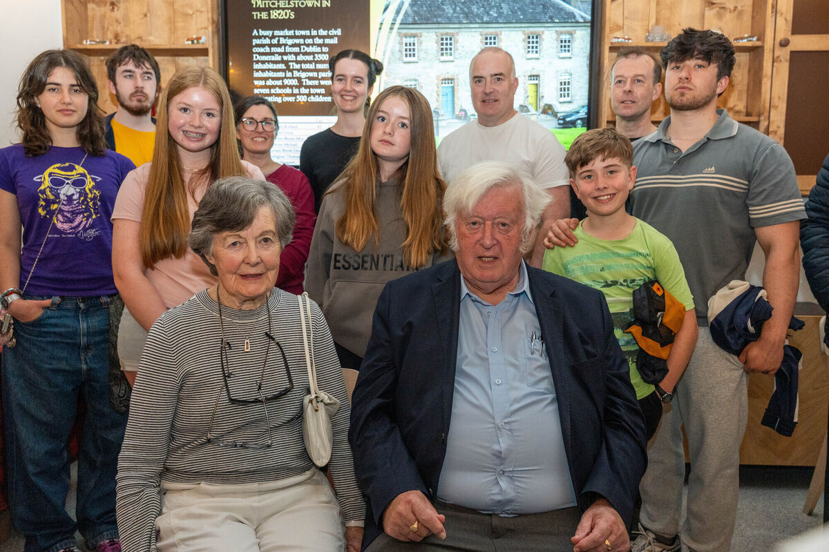 Mary and Christy Roche with their children and granchildren at Christy’s book launch.