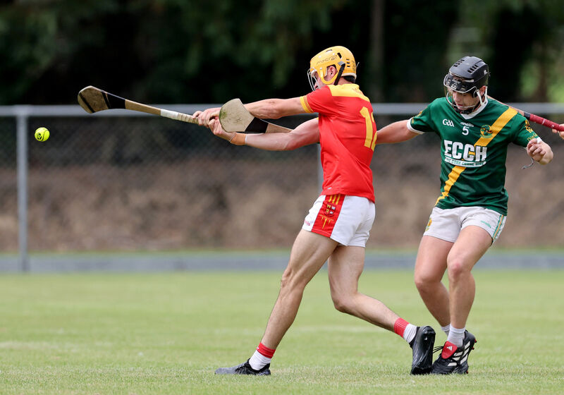 Cathal Murphy, Dungourney, puts pressure on Billy Murphy, Mallow. Picture: Jim Coughlan. Cathal Murphy, Dungourney, puts pressure on Billy Murphy, Mallow. Picture: Jim Coughlan.