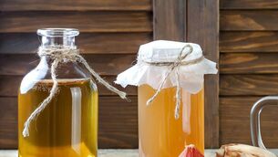 <p class="contextmenu internal_Caption">Homemade fermented raw kombucha tea with different flavourings. Kathriona Devereux adores the lemon and ginger kombucha from My Goodness in the English Market</p>