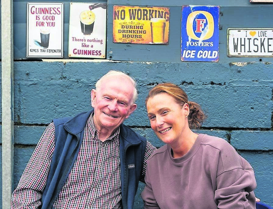 Sarah O’Grady with local historian, John Twomey, who remembers when Ringaskiddy had three pubs.