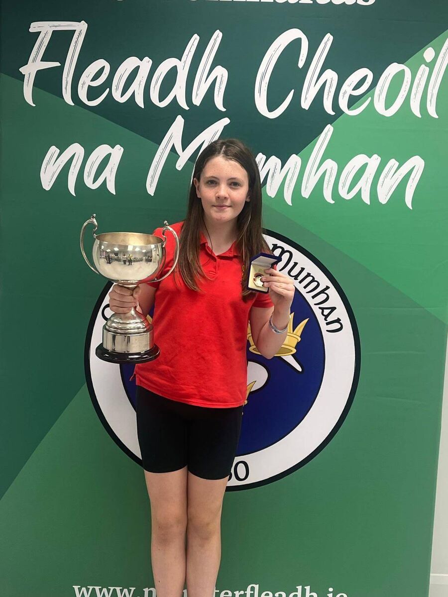 Aoibhinn O'Driscoll who was first in tin whistle Slow airs and second in tin whistle dance tunes at the Munster Fleadh Cheoil and goes forward to the All-Ireland finals in Wexford this week.