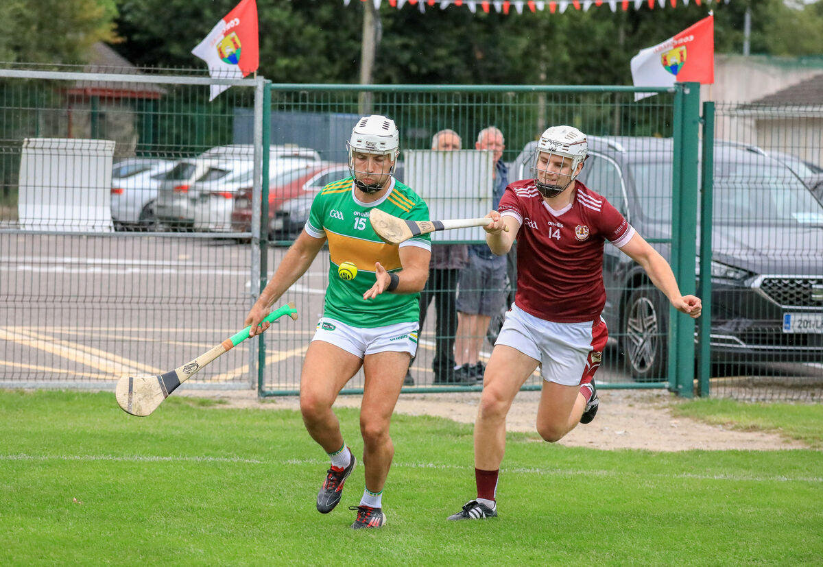 Castlelyons' Alan Fenton comes away from Bishopstown's James Scally. Picture: David Creedon