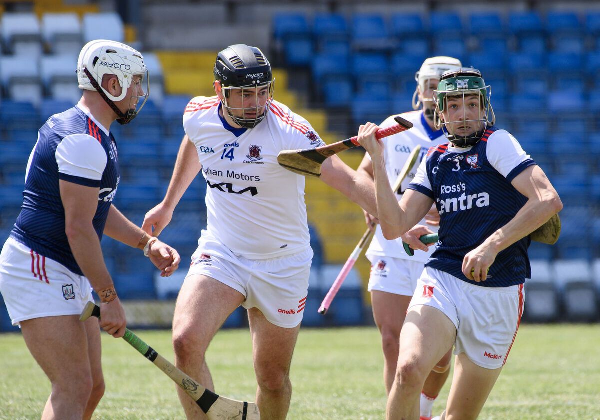 Brian Collins of Courcey Rovers looking to stop the run of Dylan McCarthy, Watergrasshill. Picture Dan Linehan Brian Collins of Courcey Rovers looking to stop the run of Dylan McCarthy, Watergrasshill. Picture Dan Linehan