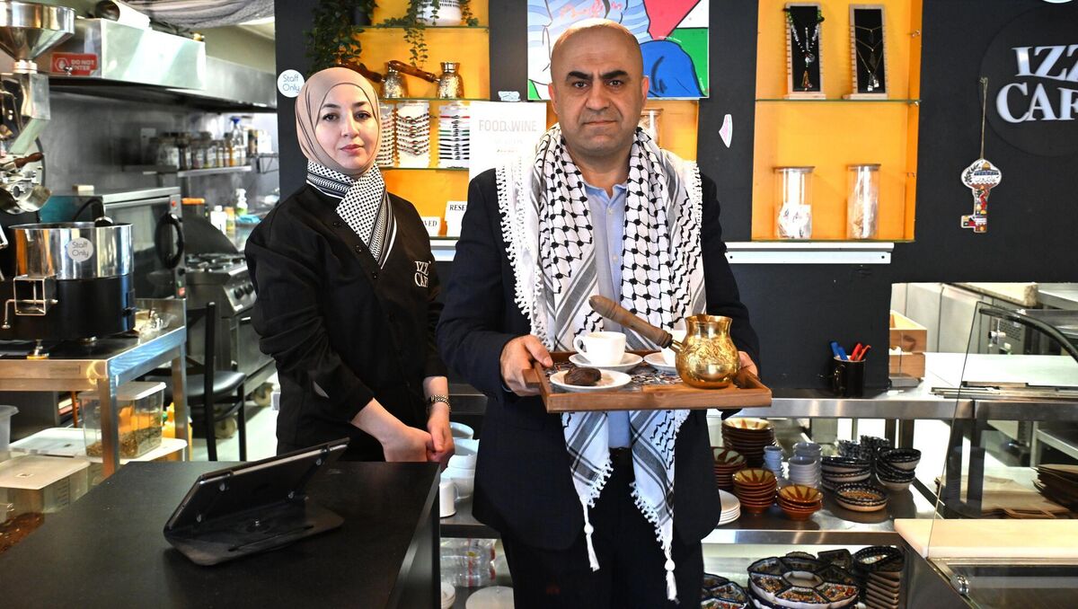 Izz and Eman at Izz Café in the city. Picture Dan Linehan