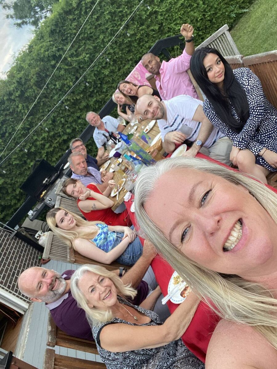 Aideen at a gathering with her with family. 