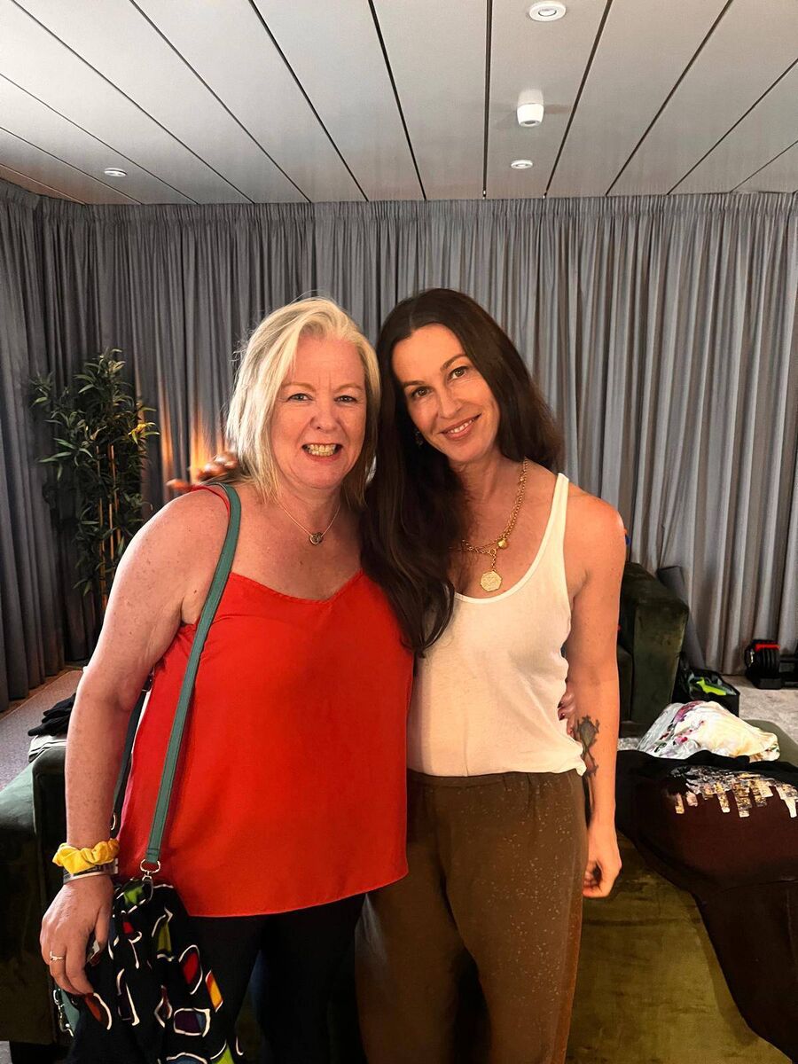 Aideen Curtin O'Brien with Alanis for a project she is working on.