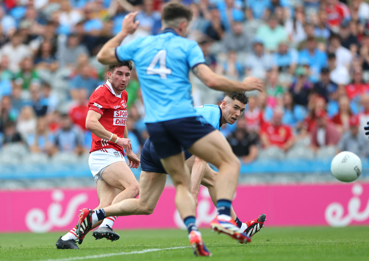 Cork’s Chris Óg Jones scores a goal against Dublin back in June. Picture: INPHO/James Crombie