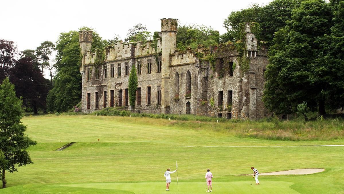 Bandon GC's seveth green with Castle Bernard in the background. Picture: Niall O'Shea