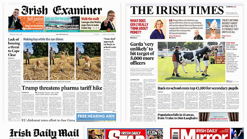 What the papers say: Wednesday's front pages What the papers say: Wednesday's front pages