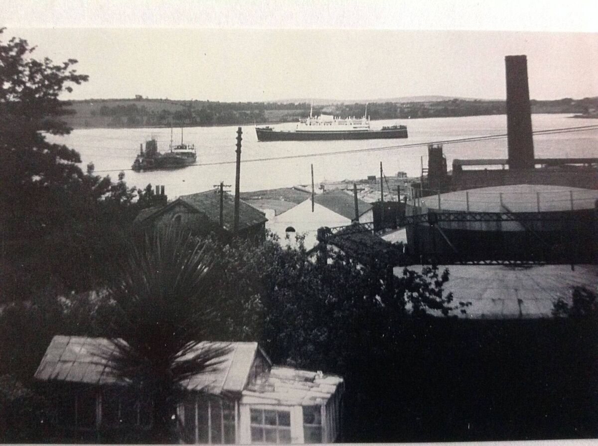 The Innisfallen as she passed by the old Gas Company in Cobh in the early 1960s. 