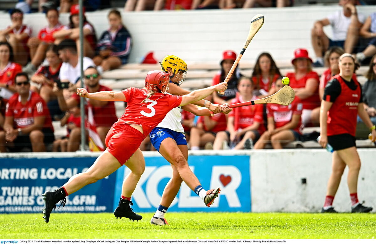 Niamh Rockett of Waterford in action against Libby Coppinger of Cork. Picture: Ben McShane/Sportsfile