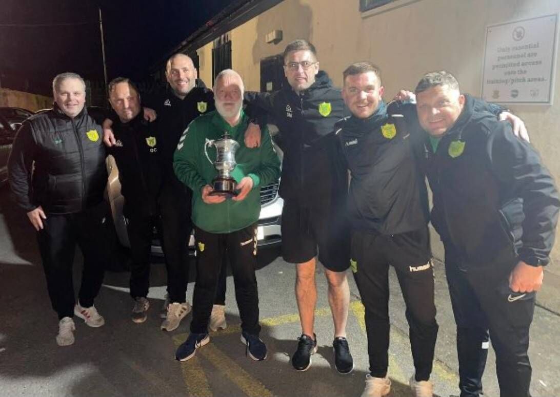 Rockmount manager Eddie Kenny (third from left) with his backroom team.