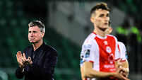 Stephen Kenny dejected after the game 7/8/2025
