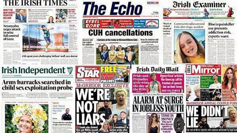 What the papers say: Friday's front pages What the papers say: Friday's front pages