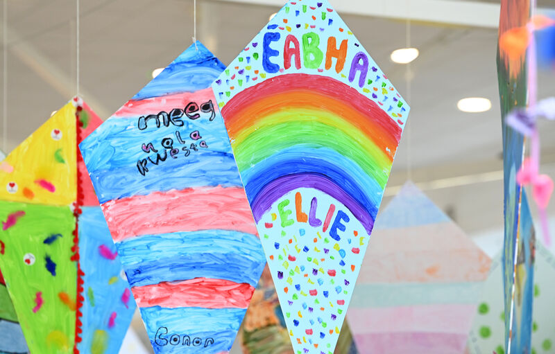 As part of The Kite Festival every Saturday, there is a kite painting workshop where Douglas Court provides the templates, paints, and people who can help the participants. 