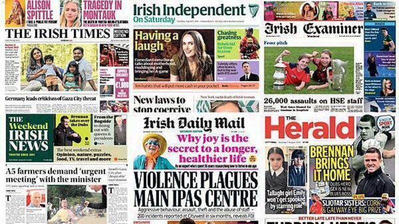 What the papers say: Saturday's front pages What the papers say: Saturday's front pages