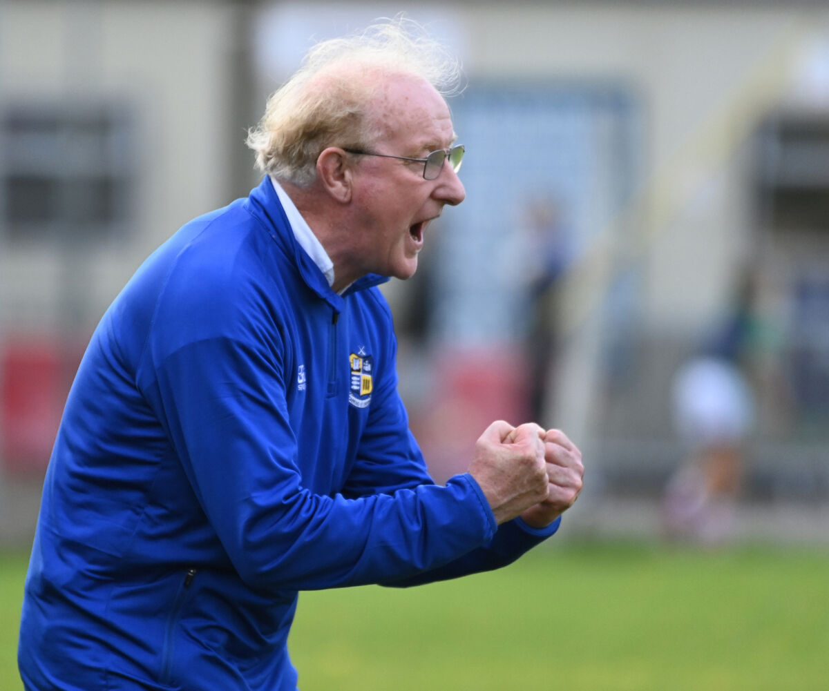 Delight for Carrigaline manager Eddie Murphy against Ballincollig during the Co-Op Superstores Premier IHC semi final at Ballygarvan. Picture: Eddie O'Hare