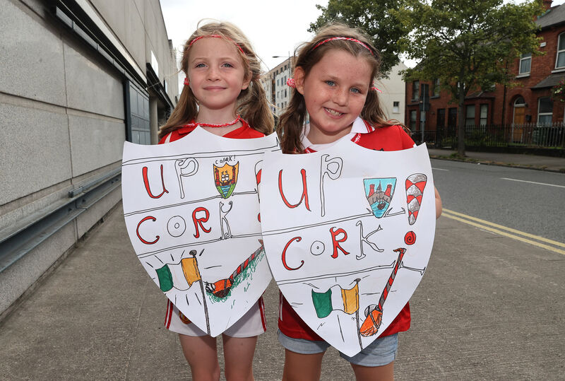 Cork fans Ali Fall and Amy Flaherty. Photo: ©INPHO/Bryan Keane