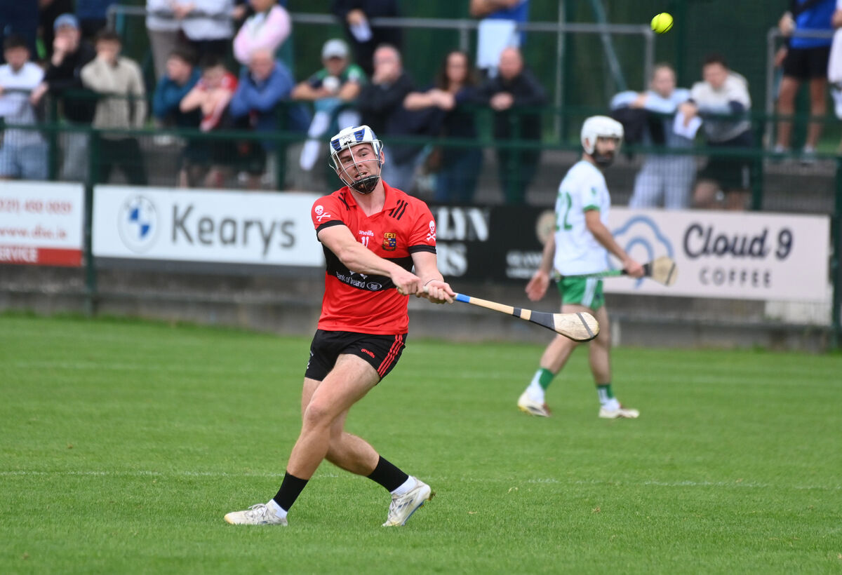 UCC forward Adam O'Sullivan fires a shot against Muskerry. Picture: Larry Cummins UCC forward Adam O'Sullivan fires a shot against Muskerry. Picture: Larry Cummins