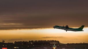 <p class="contextmenu internal_Caption">Early morning flights at Cork Airport. Kathriona Devereux is often awoken by the 5.45am flight to Dubrovnik, Paris, or Zadar</p>