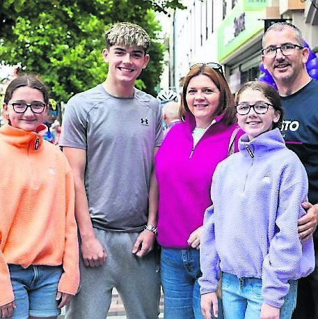 Leah, Conor, Jean, Avril, and Michael Mallon, Bishopstown, at the start of the 25th annual Tour de Munster, the cycle’s silver anniversary, in aid of Down Syndrome Ireland Munster branches. Picture: Michael O’Sullivan/OSM PHOTO
                    